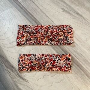 Handmade Set Of 2 Mommy & Me Matching Floral Stretchy Headband-See Measurements